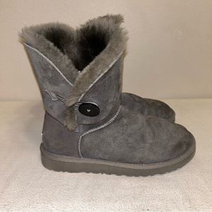 UGG Bailey Button II Grey Einter‎ Shoes Boot Size 8